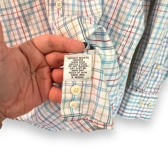 Peter Millar Crown Soft Shirt Men's M Plaid Cotton Silk Long Sleeve Button Up - Picture 5 of 6